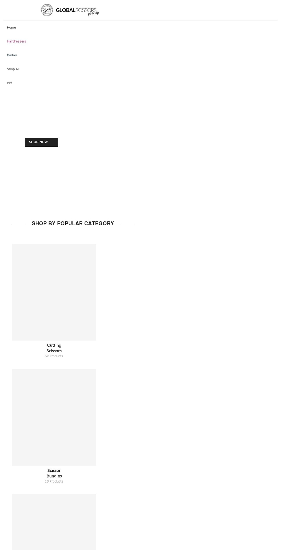 globalscissors.com.au shopify website screenshot
