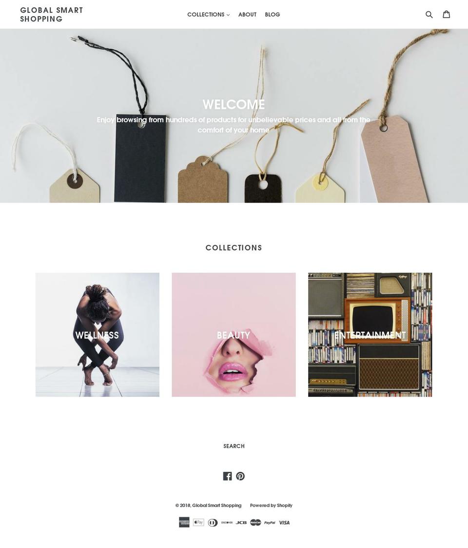 Wellness Shopify theme site example globalsmartshopping.com