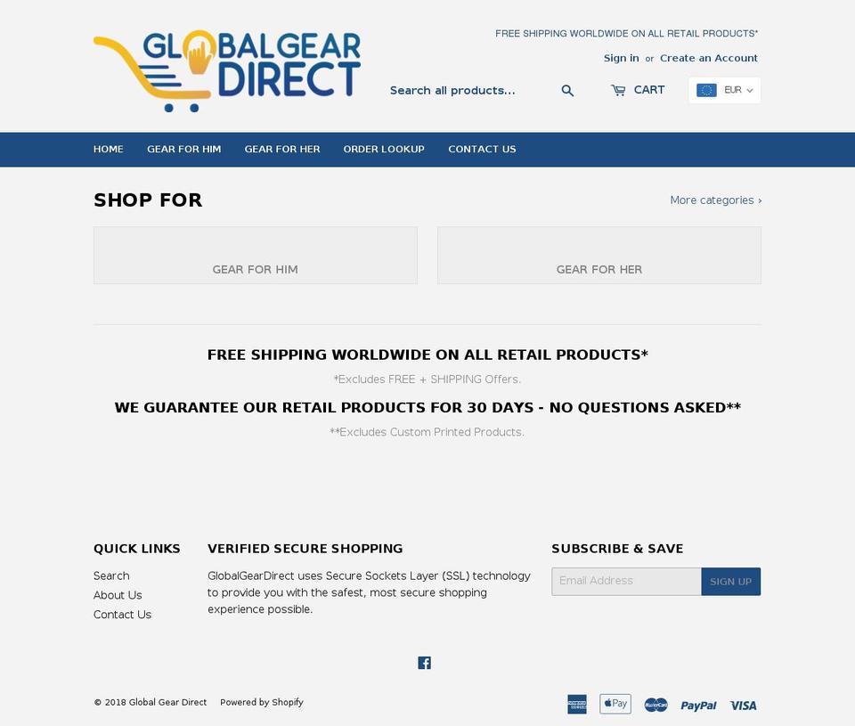 globalteesdirect.com — Shopify storefront screenshot