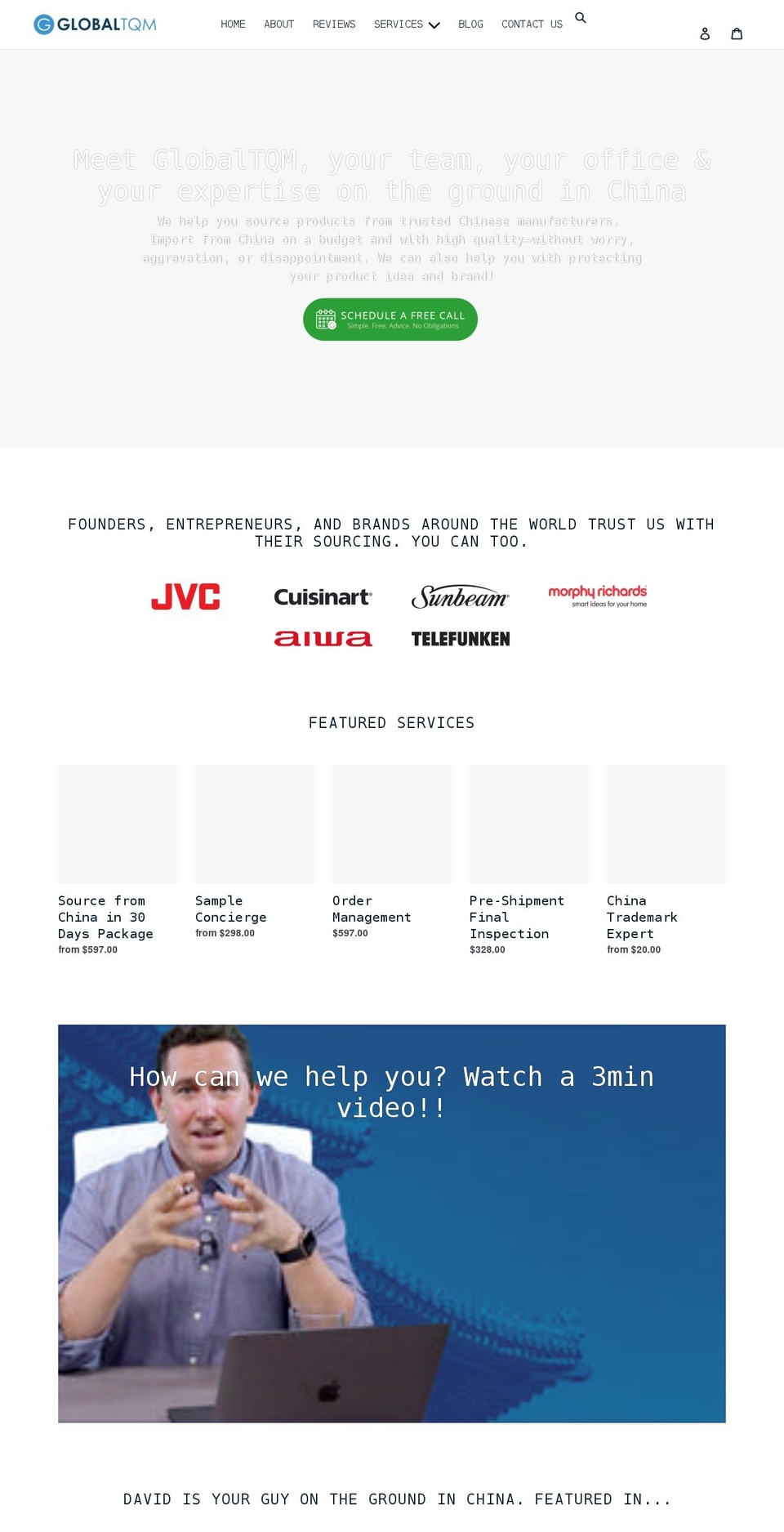 globaltqm.com shopify website screenshot