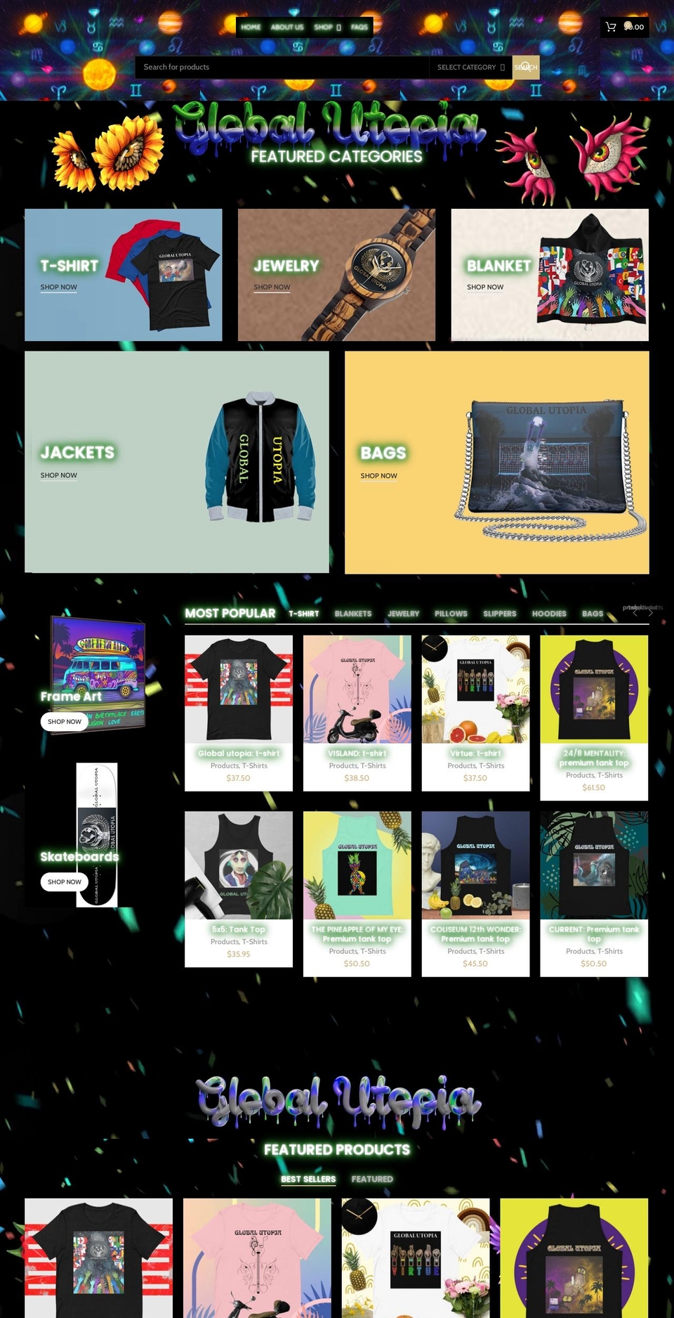 globalutopia.org shopify website screenshot
