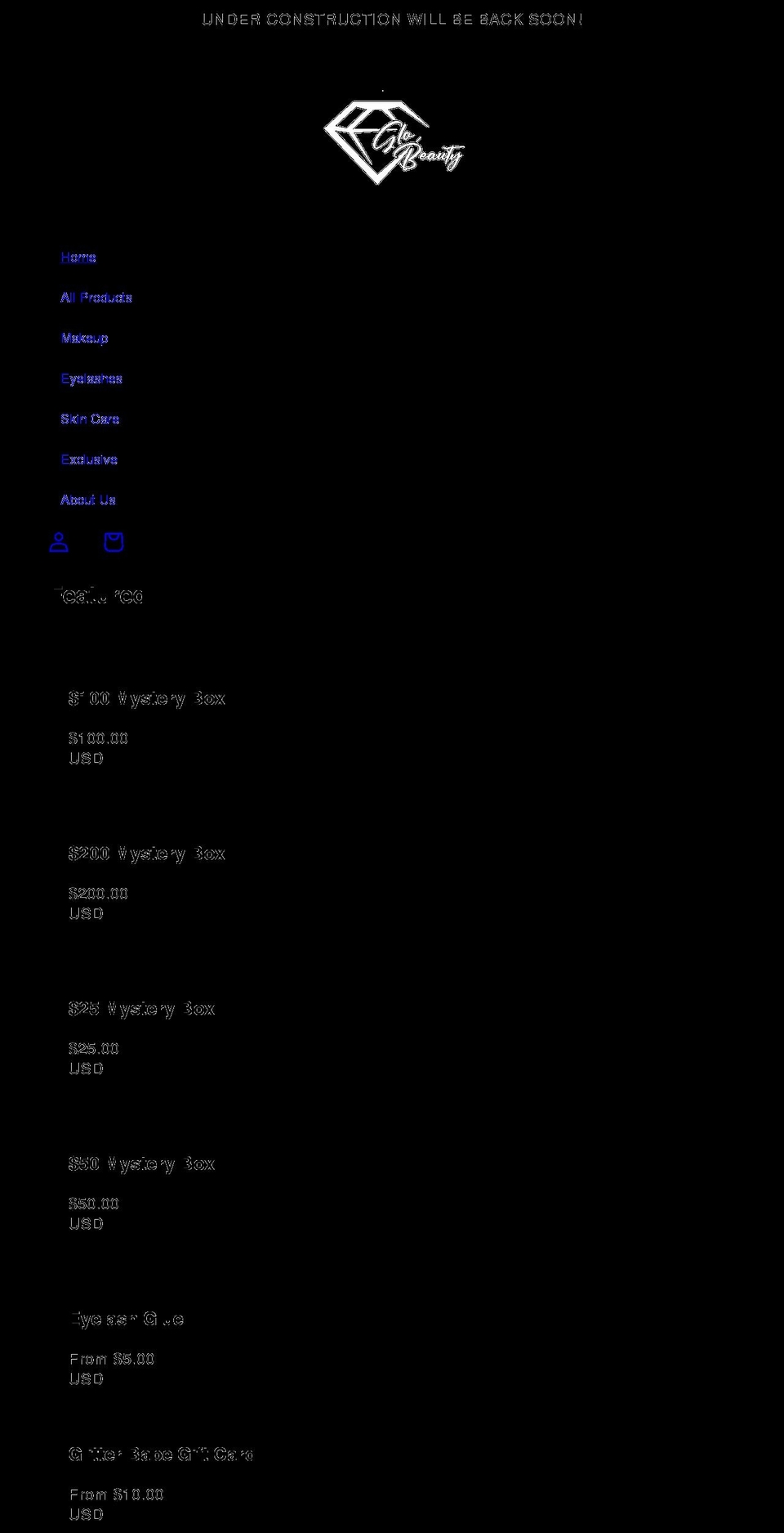 globeautybygigiglamz.com shopify website screenshot