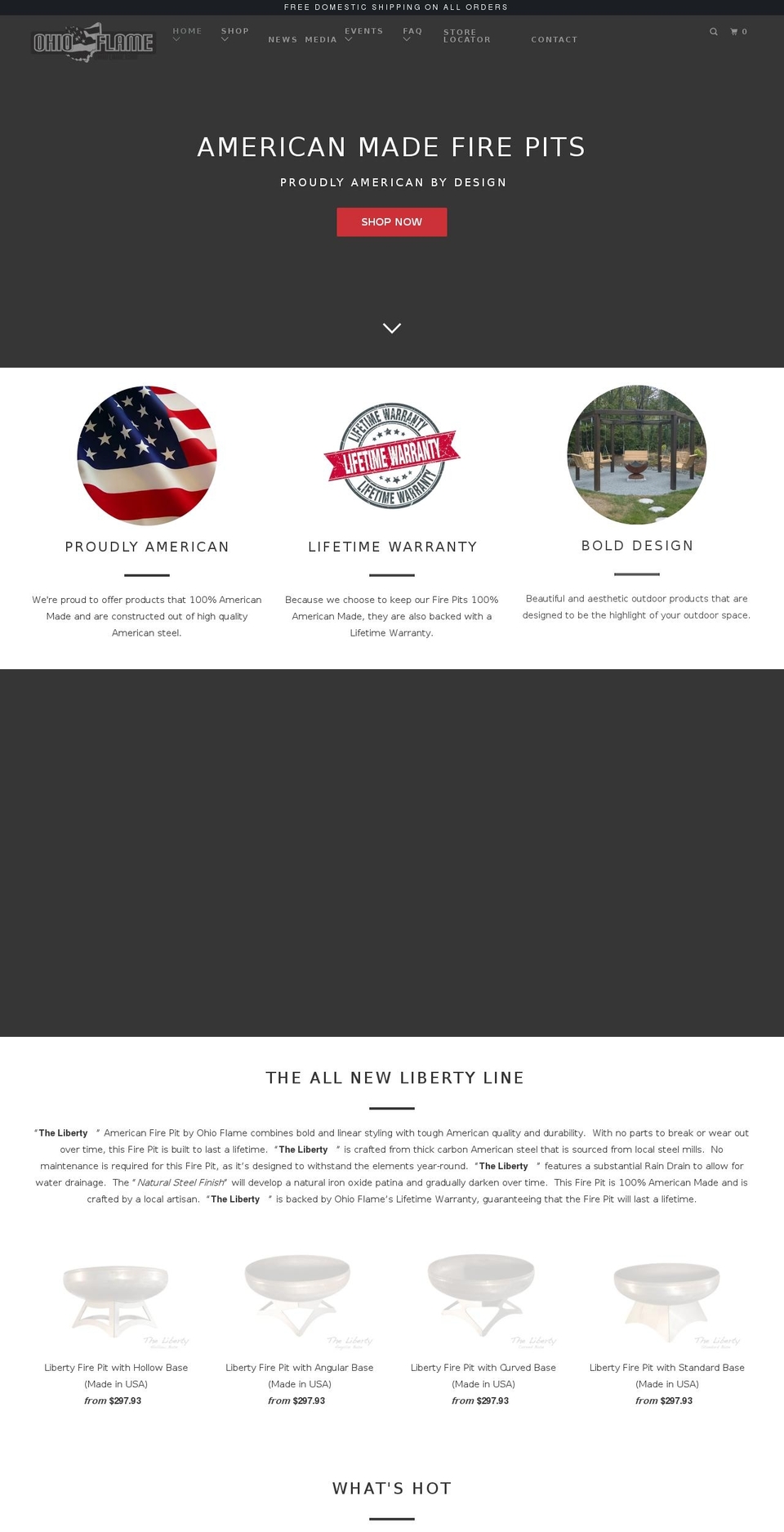 globefirepit.com — Shopify storefront screenshot