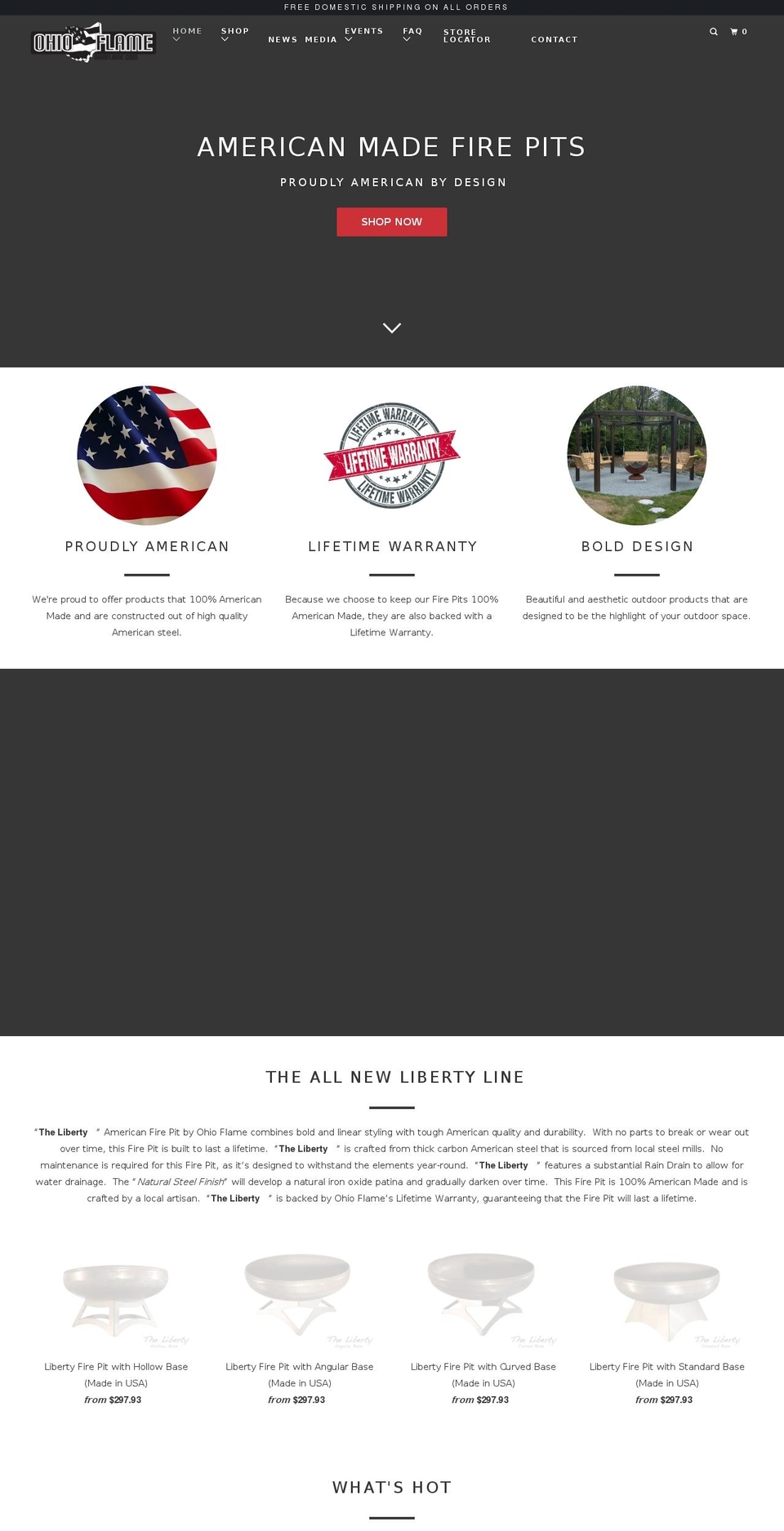 globefirepits.com — Shopify storefront screenshot
