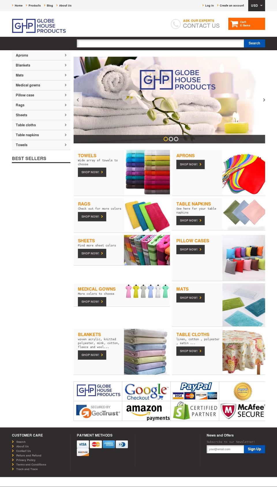 globehouseproducts.com — Shopify storefront screenshot