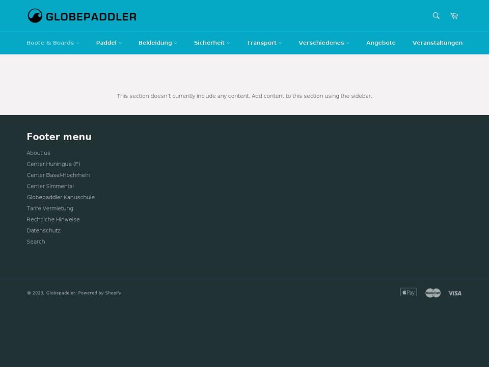 globepaddler.com shopify website screenshot