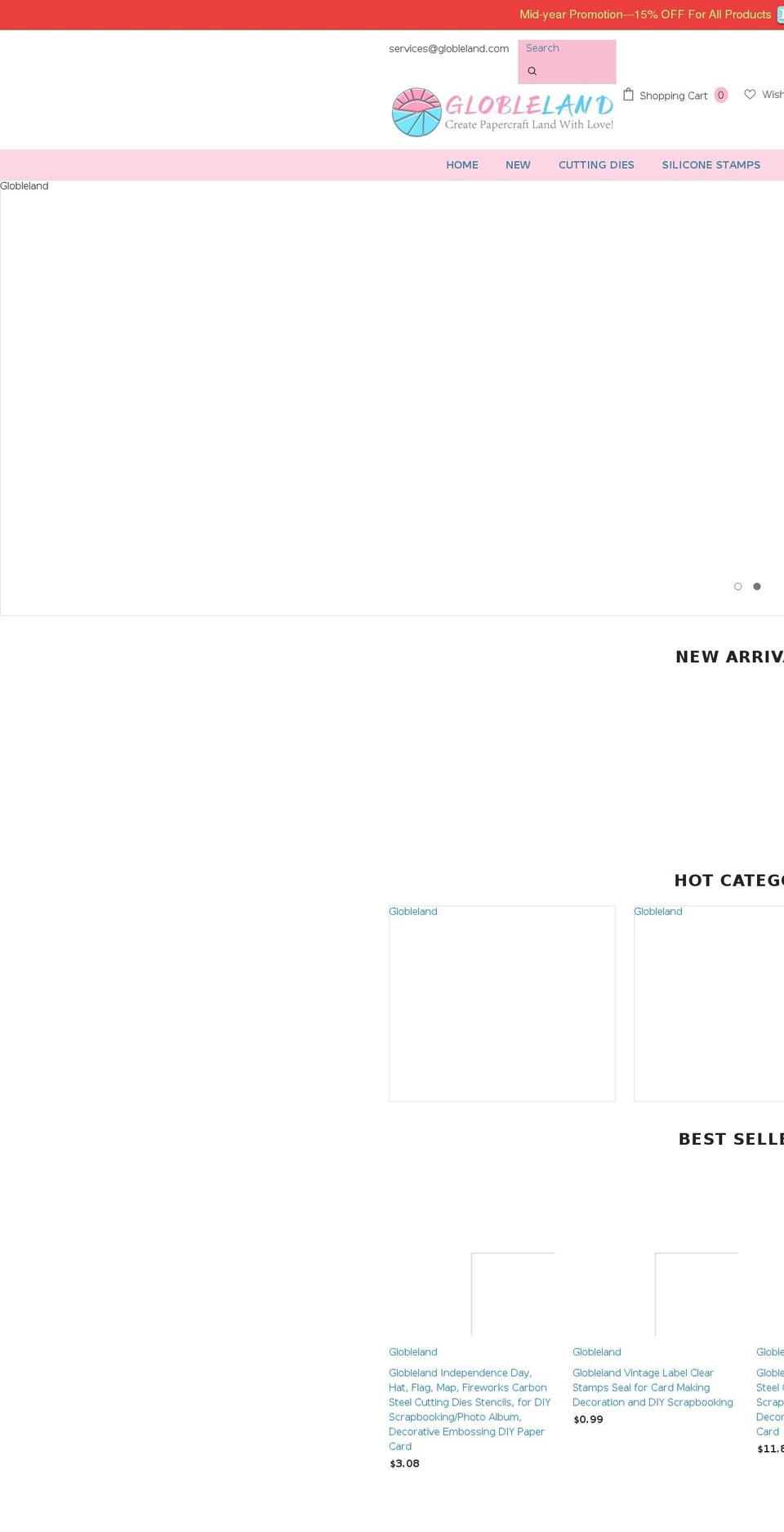 globleland.com shopify website screenshot