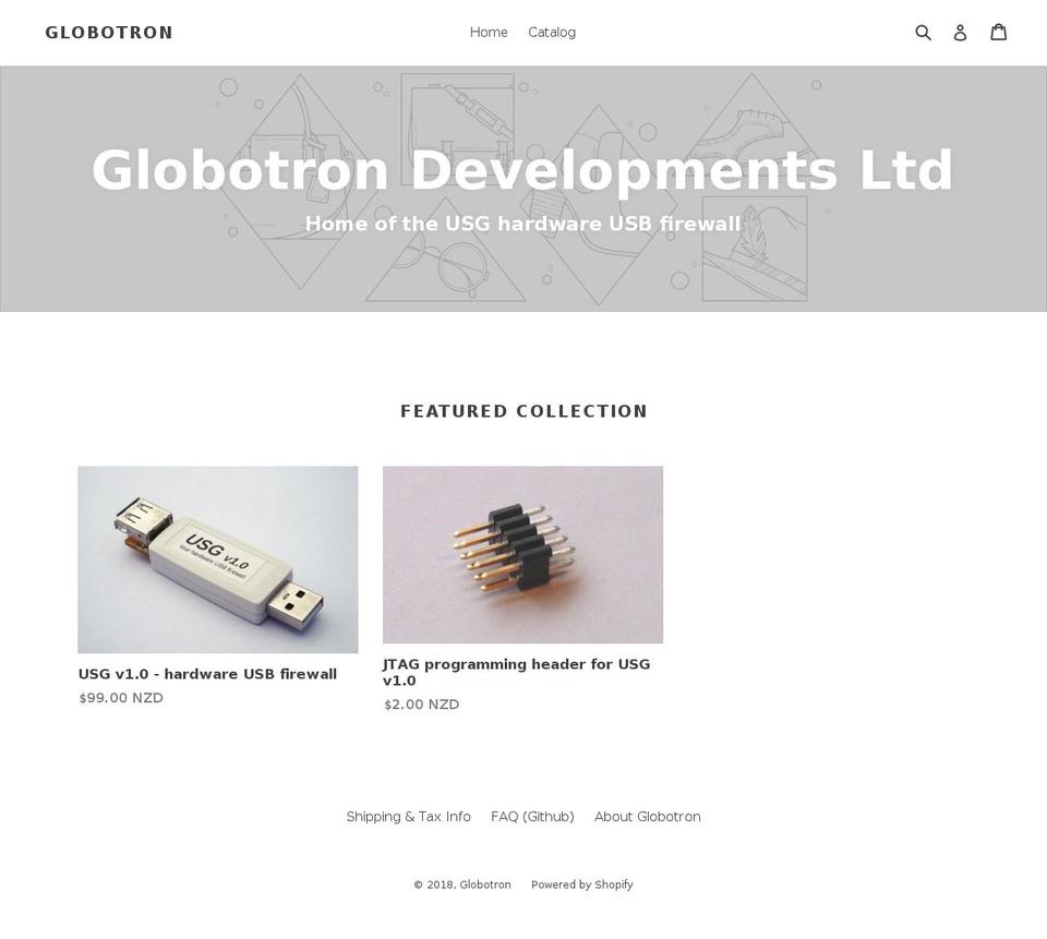 globotron.nz shopify website screenshot