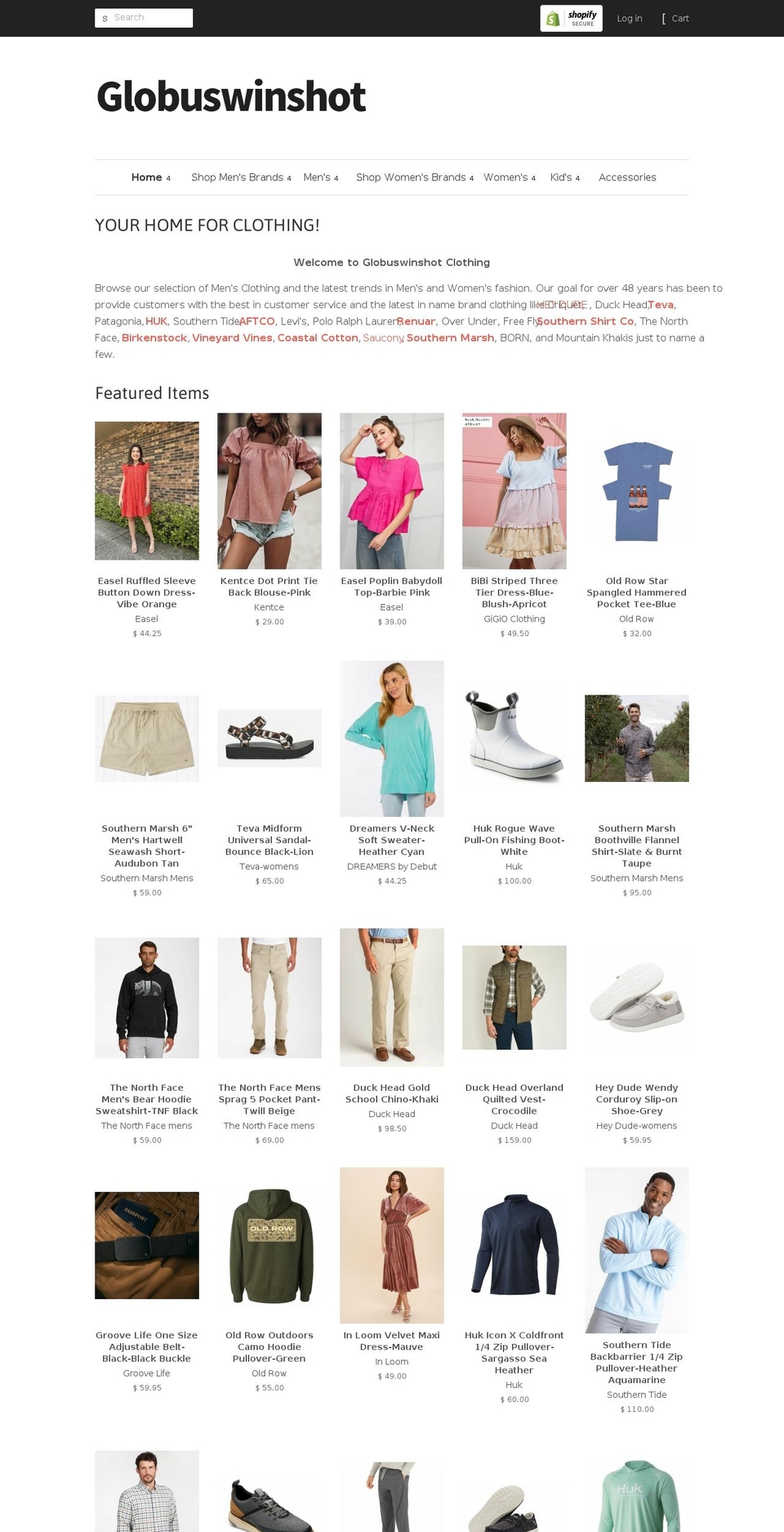 globuswinshot.com shopify website screenshot
