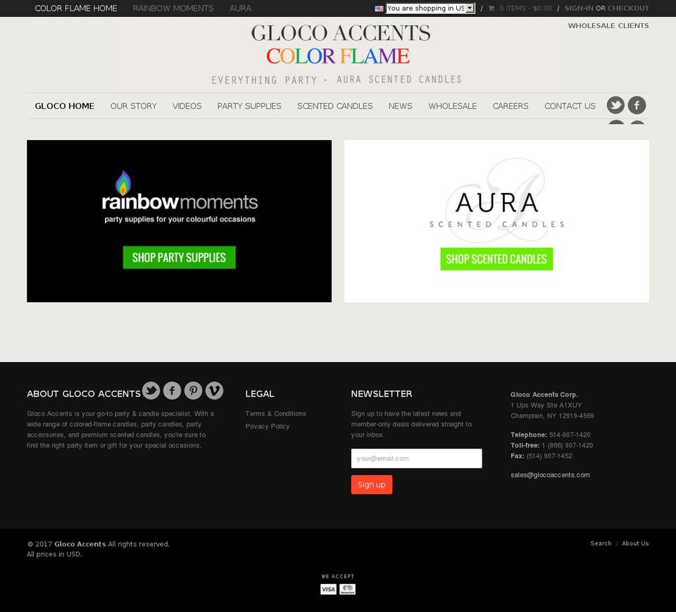 glocoaccents.com shopify website screenshot