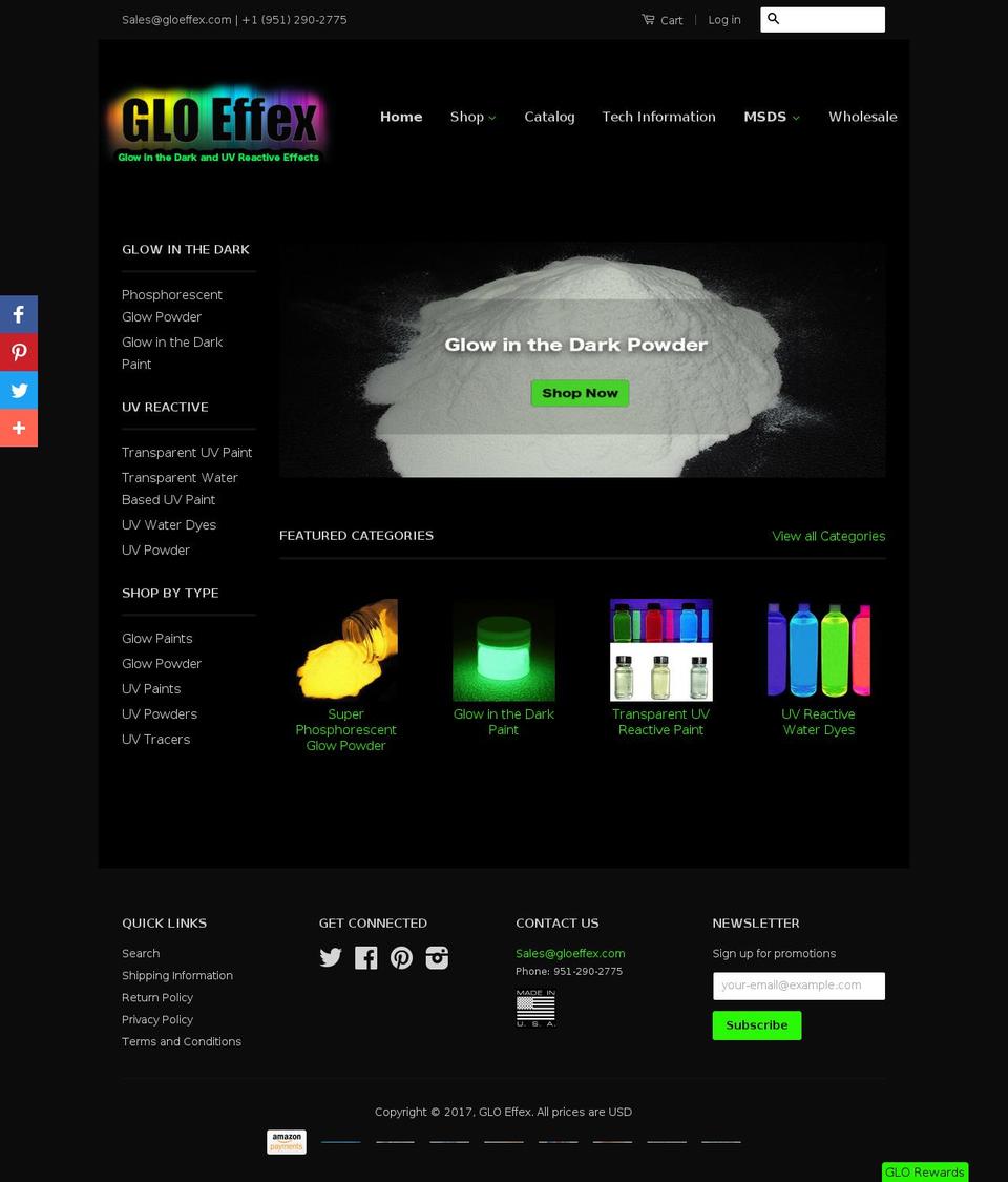 FASTOR Shopify theme site example gloeffex.com