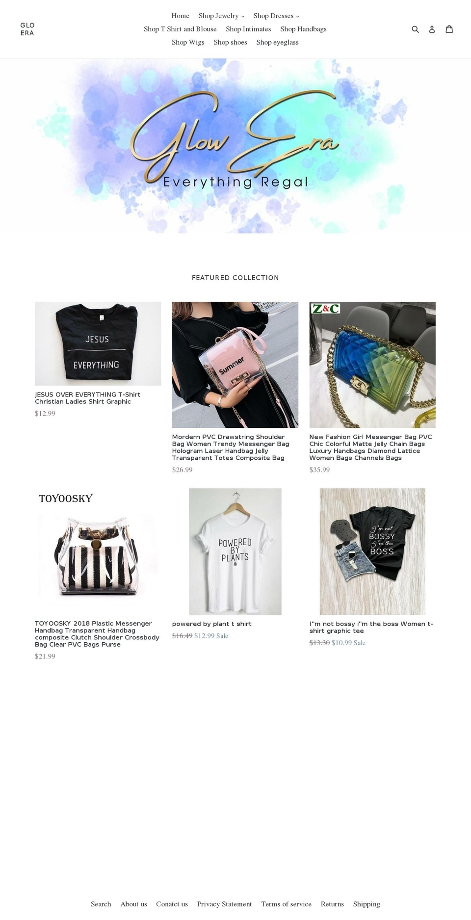 gloera.com — Shopify storefront screenshot