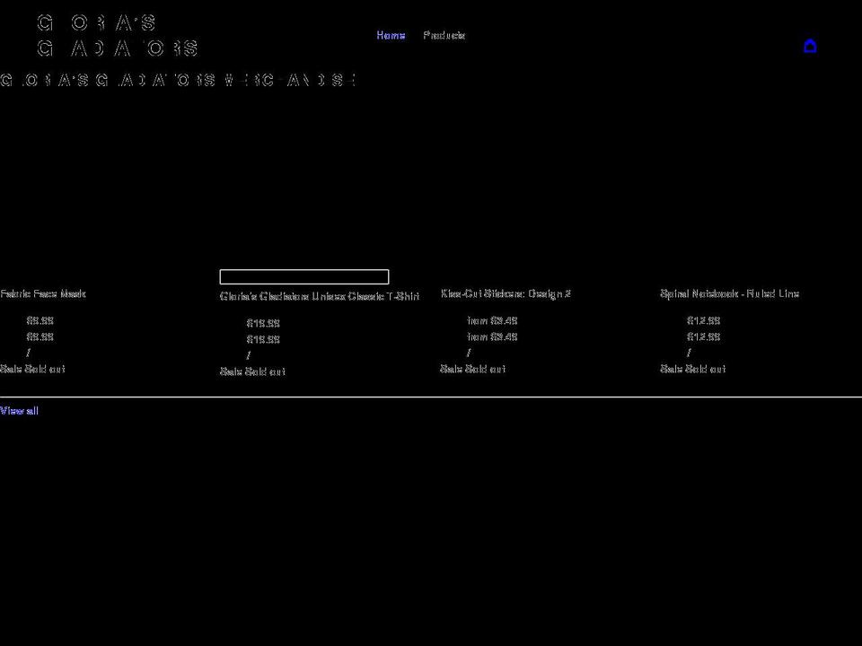 gloria-s-gladiators.myshopify.com shopify website screenshot