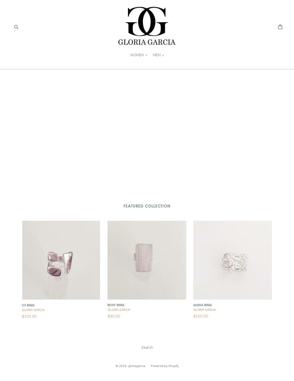 gloriagarciajewelry.com — Shopify storefront screenshot