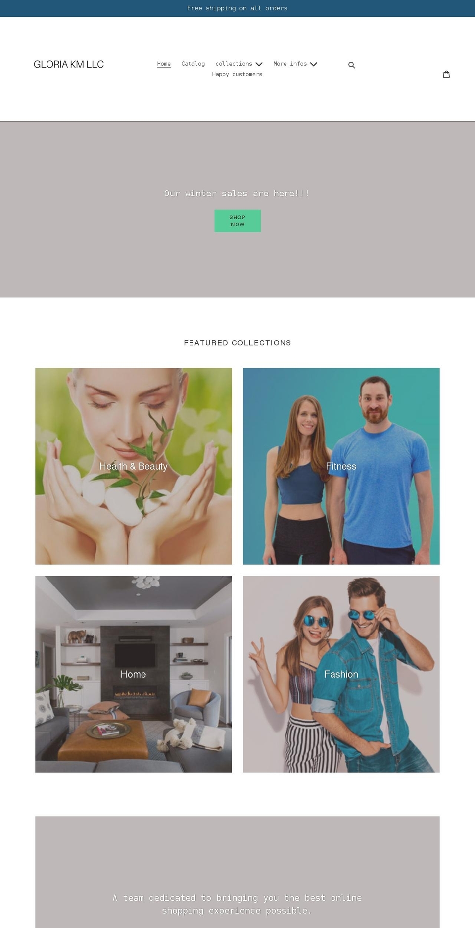 Theme en anglais Shopify theme site example gloriakm.com