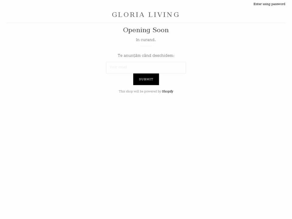 glorialiving.com shopify website screenshot