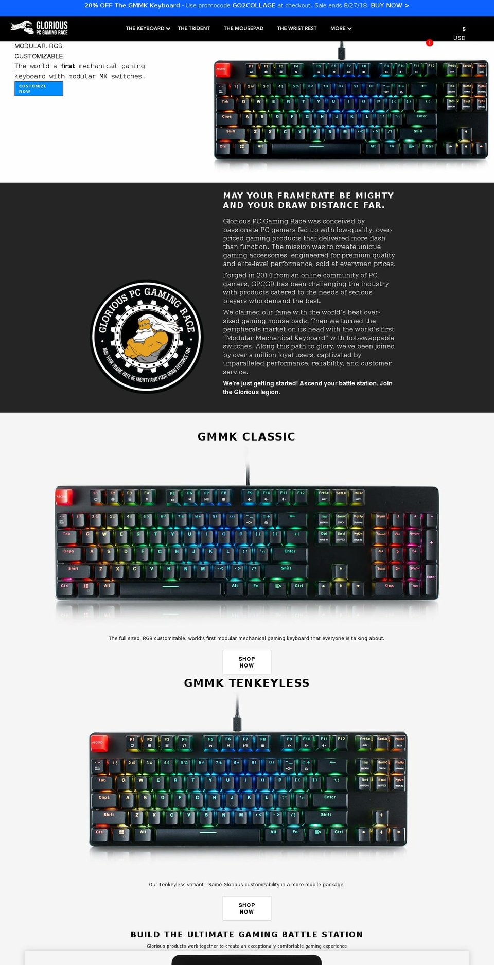 glorious-pc-gaming-race.myshopify.com shopify website screenshot