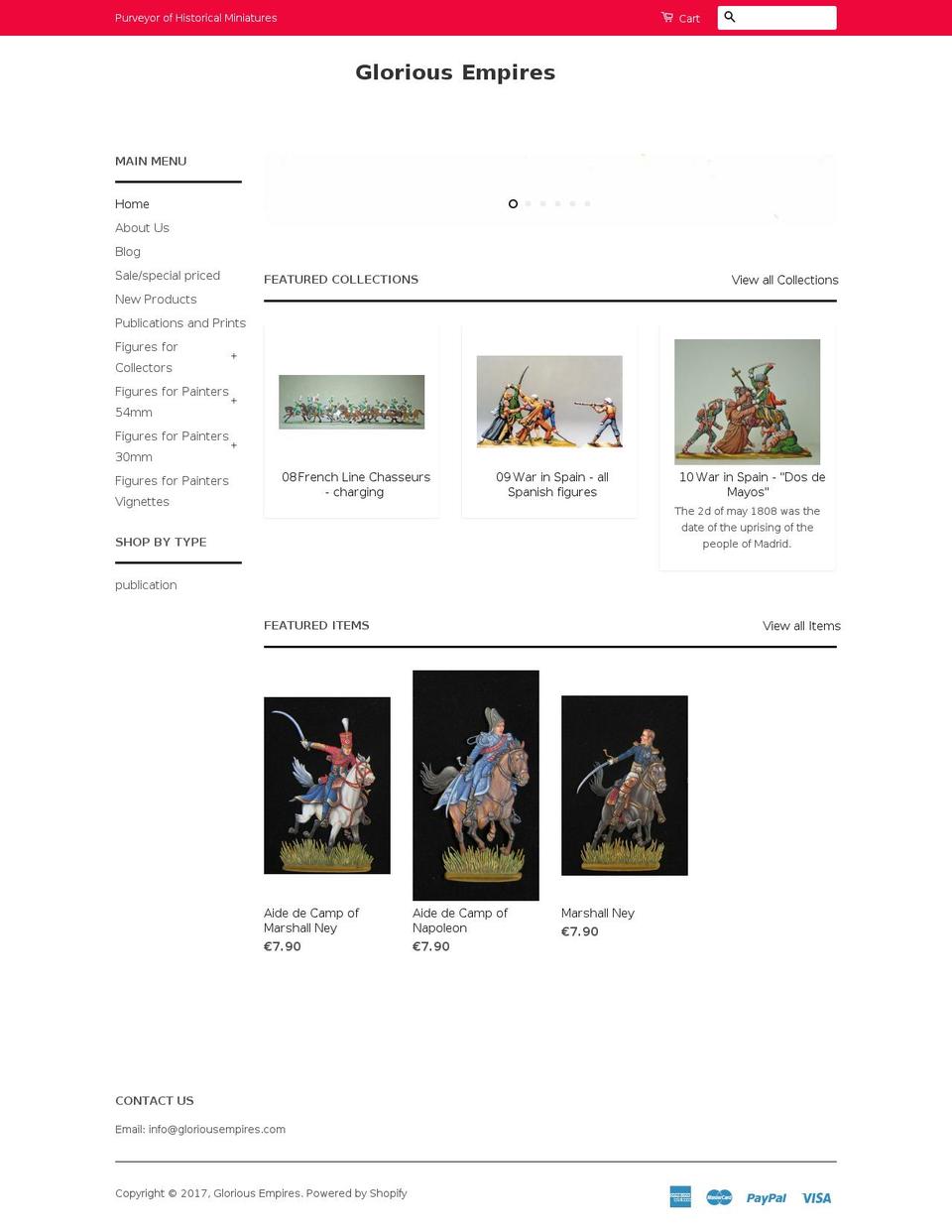 gloriousempires.com shopify website screenshot