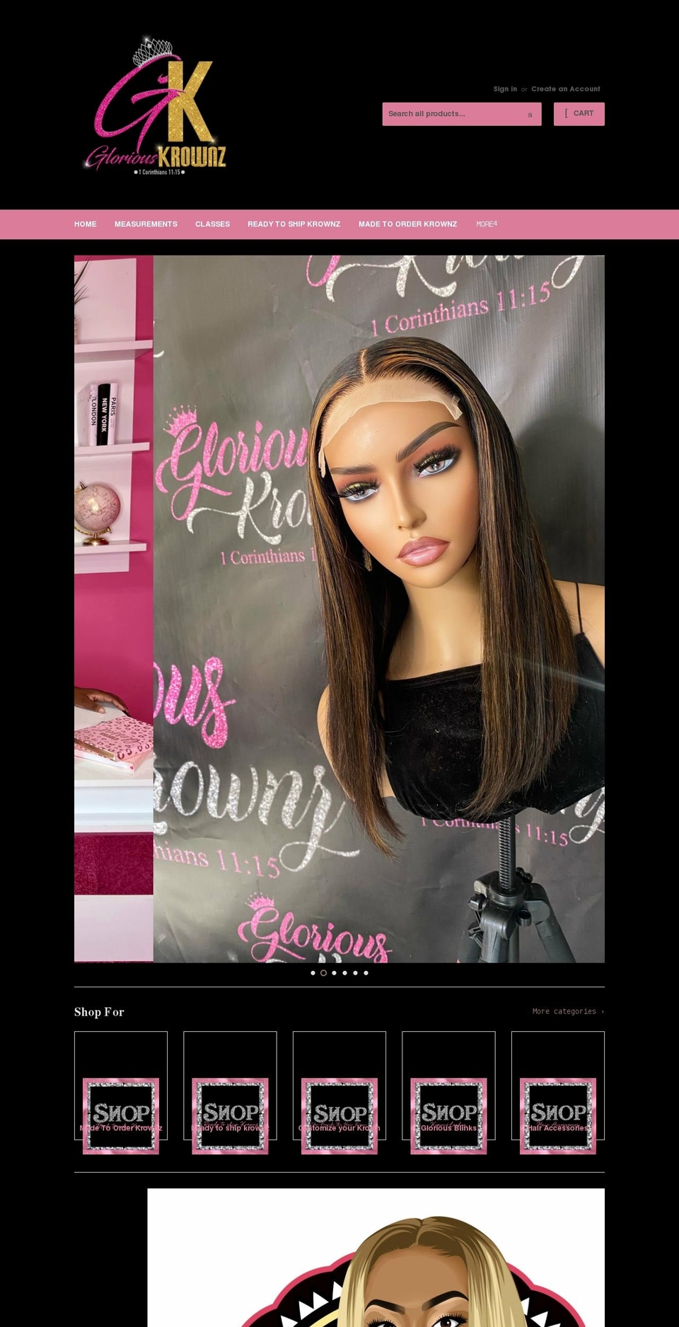 gloriouskrownz.com shopify website screenshot