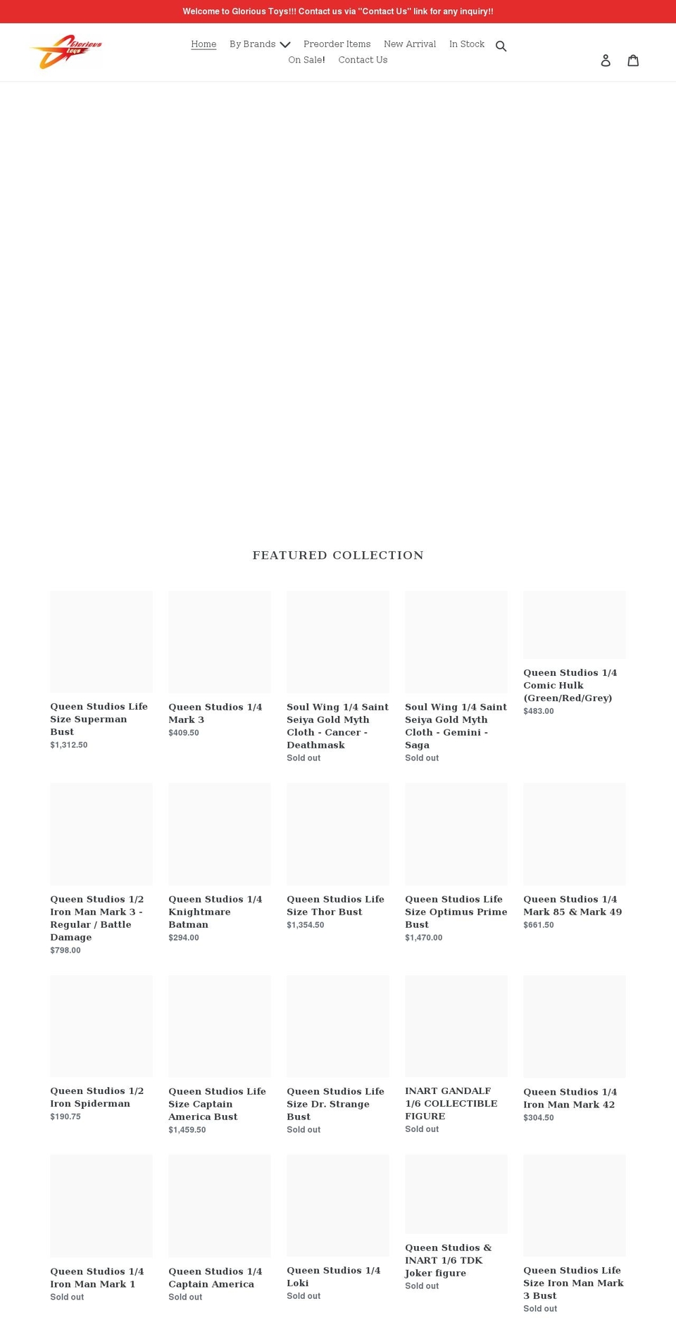 glorioustoysent.com shopify website screenshot