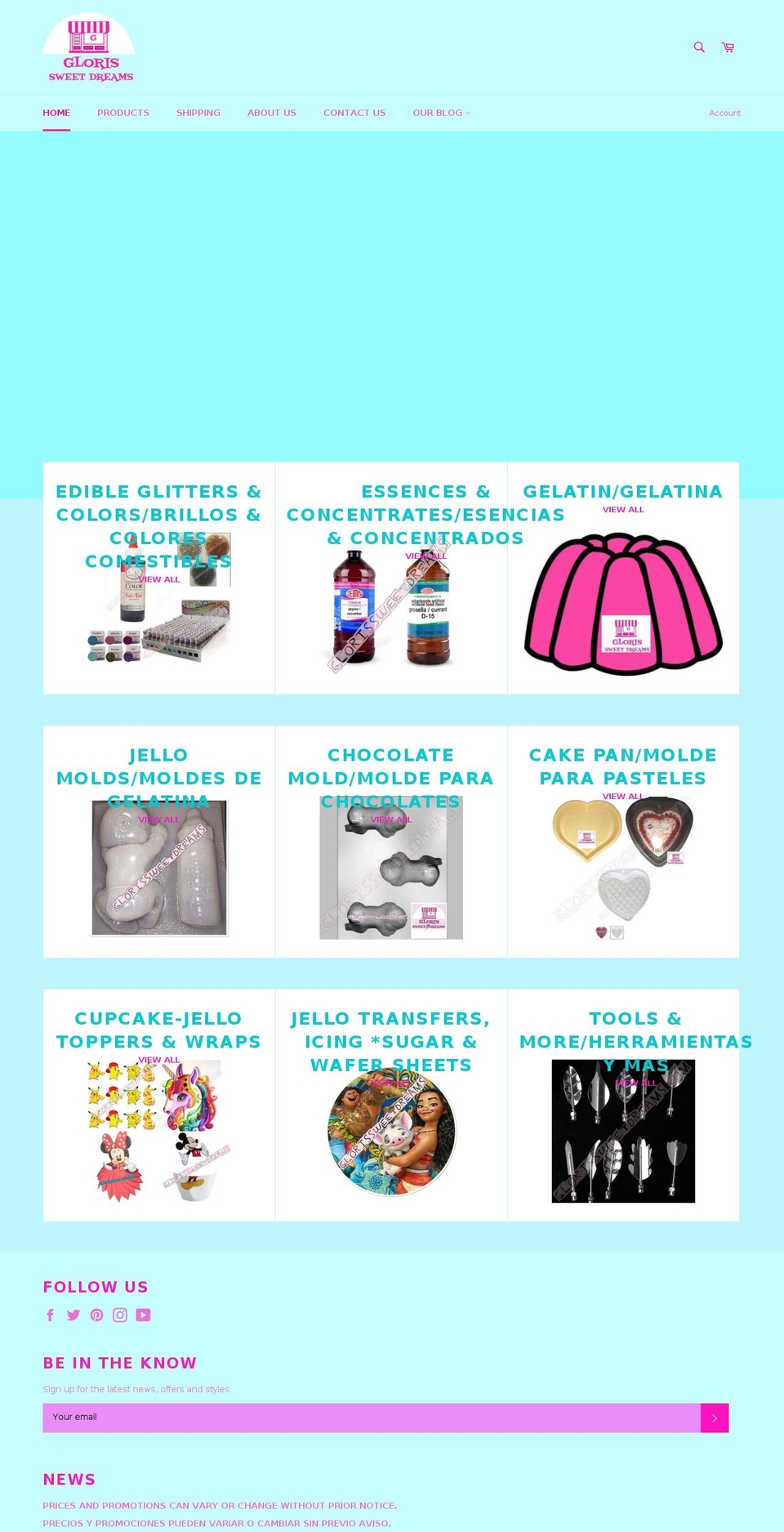 glorissweetdreams.com shopify website screenshot