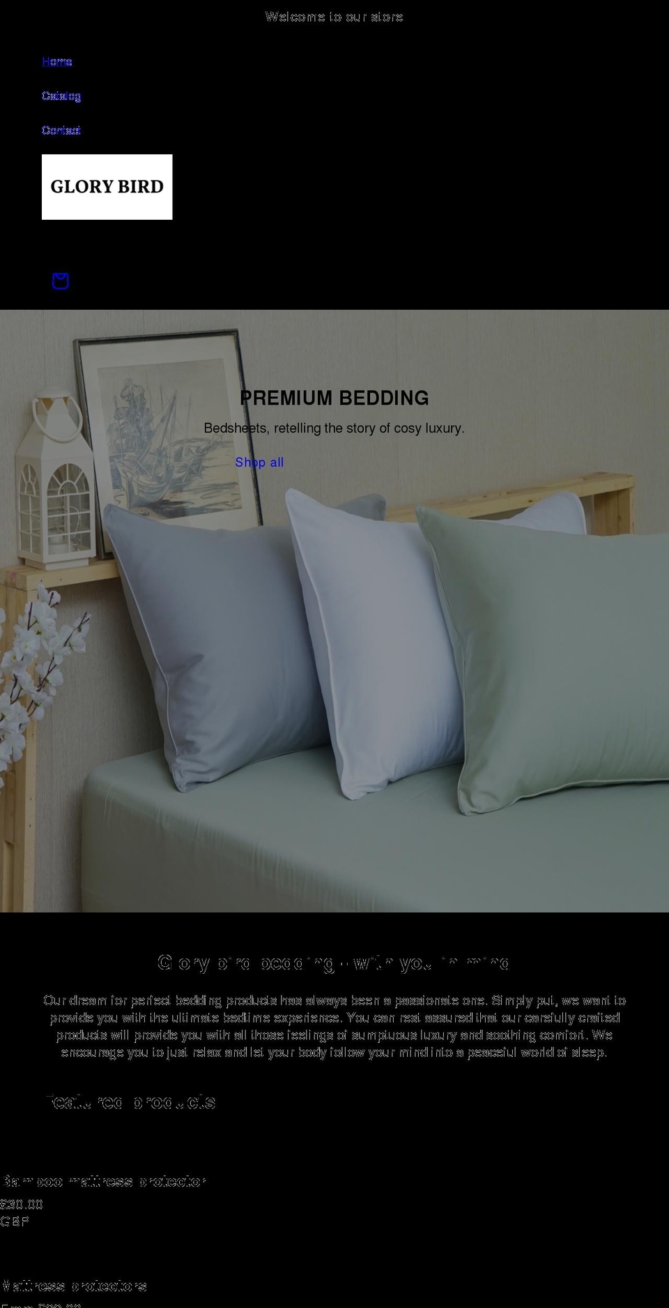 glorybird.com shopify website screenshot