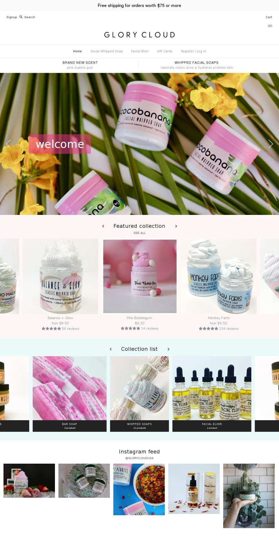 glorycloudusa.com shopify website screenshot