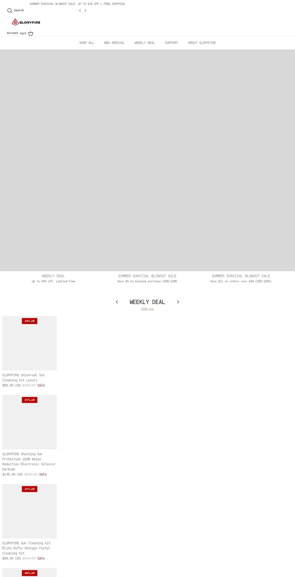 gloryfire.com shopify website screenshot