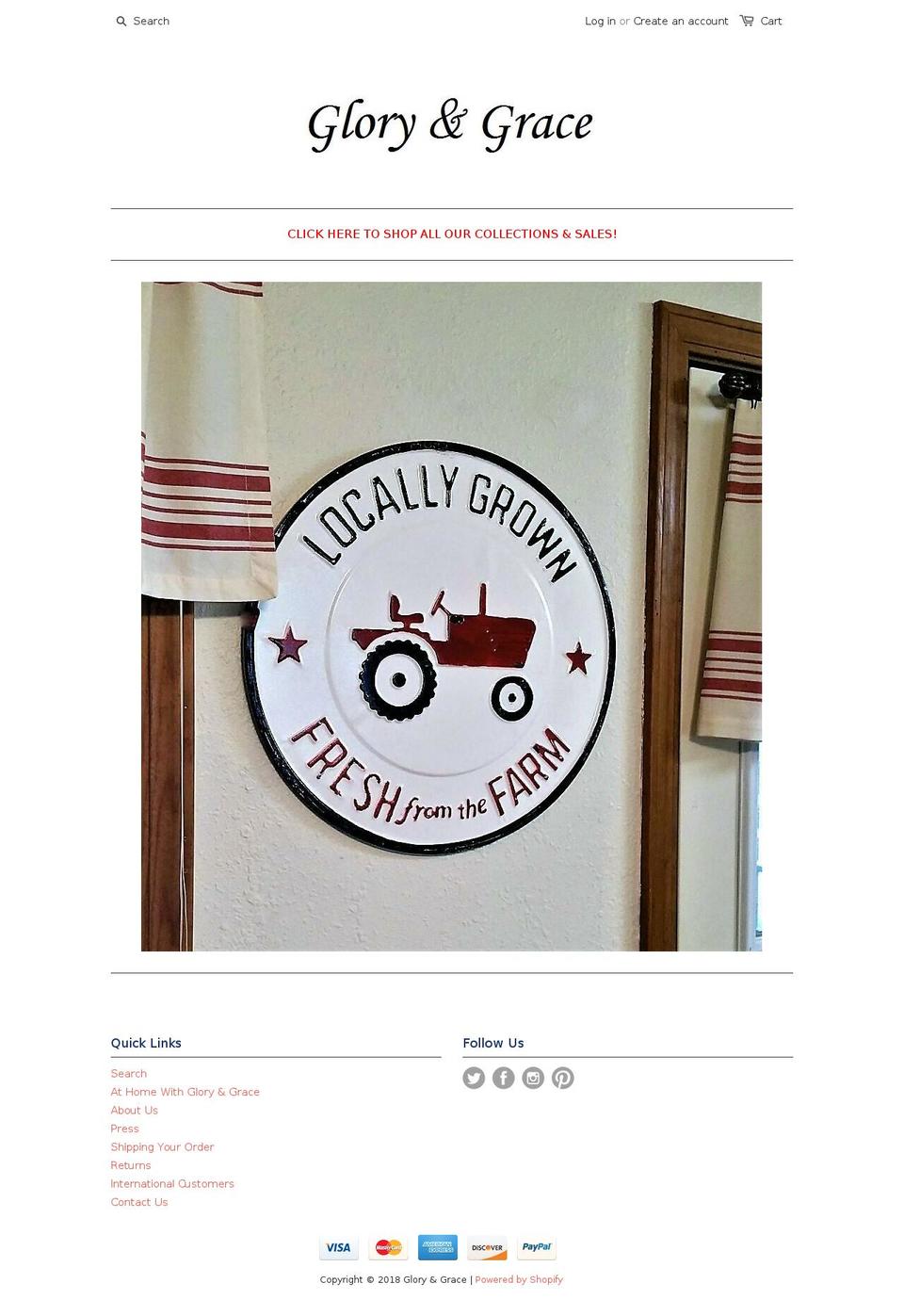 glorygracehome.com — Shopify storefront screenshot