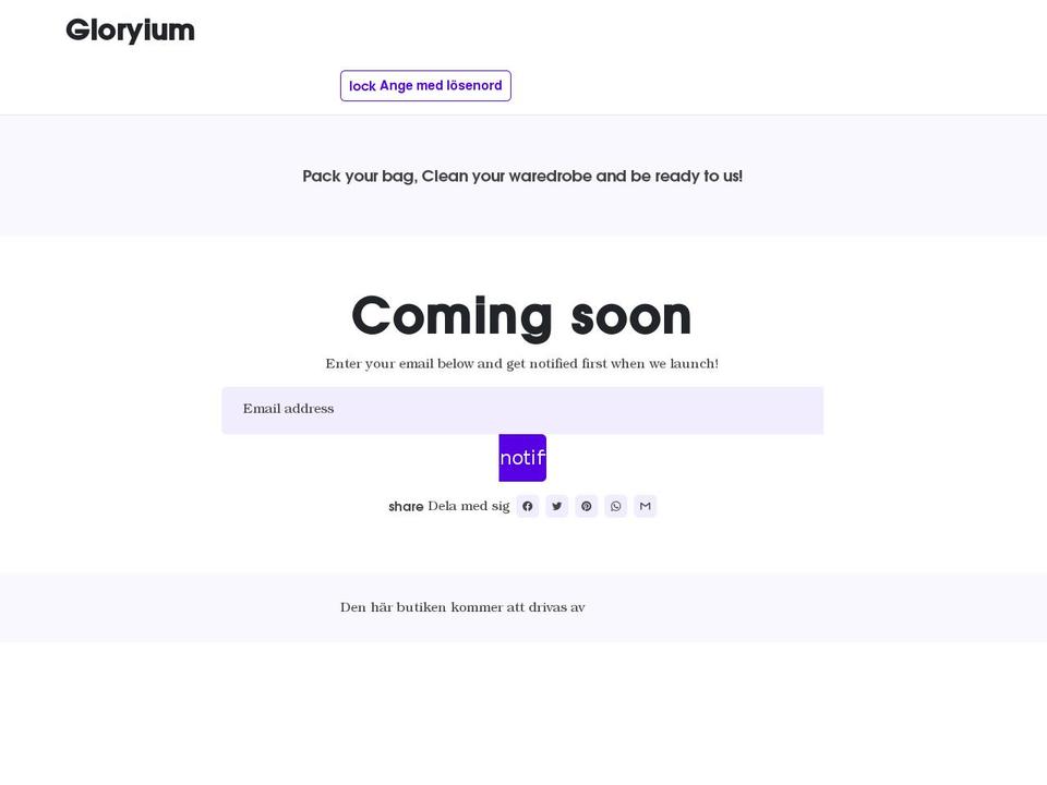 gloryium.com shopify website screenshot