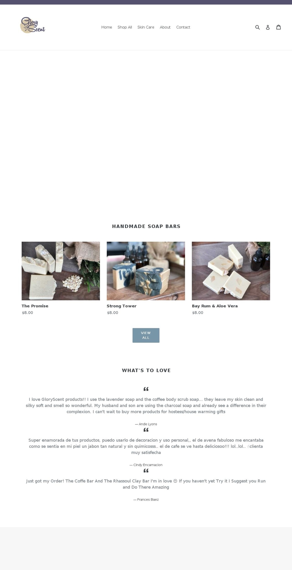 gloryscent.com — Shopify storefront screenshot