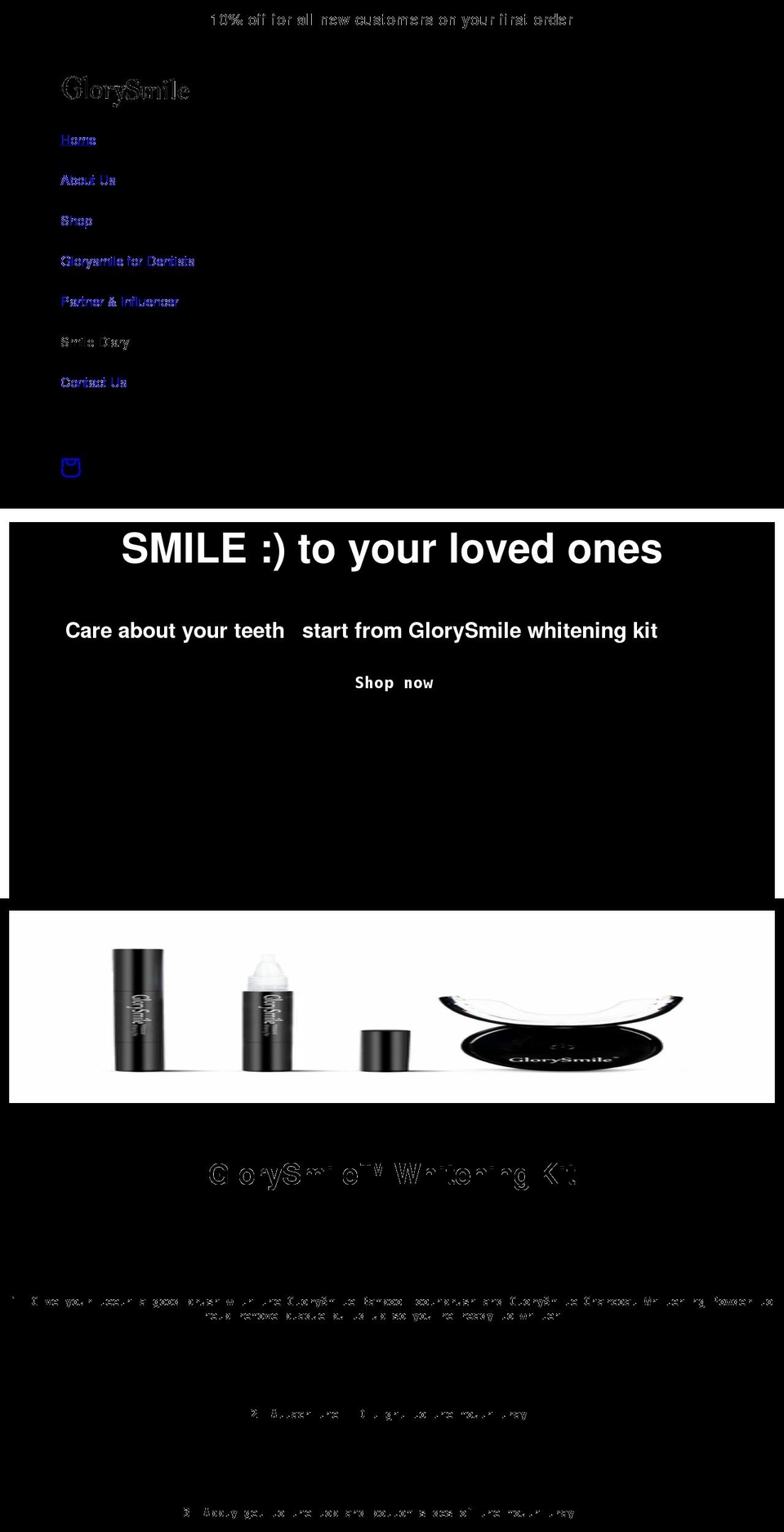 glorysmile.uk shopify website screenshot