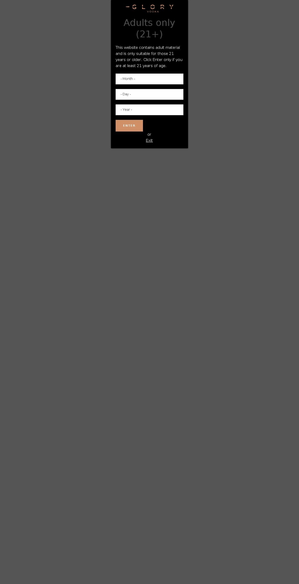 gloryvodka.com — Shopify storefront screenshot