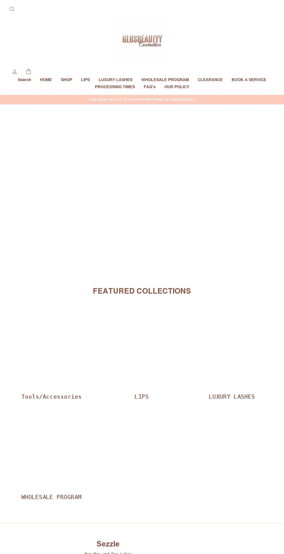 glosbeautyy.com shopify website screenshot