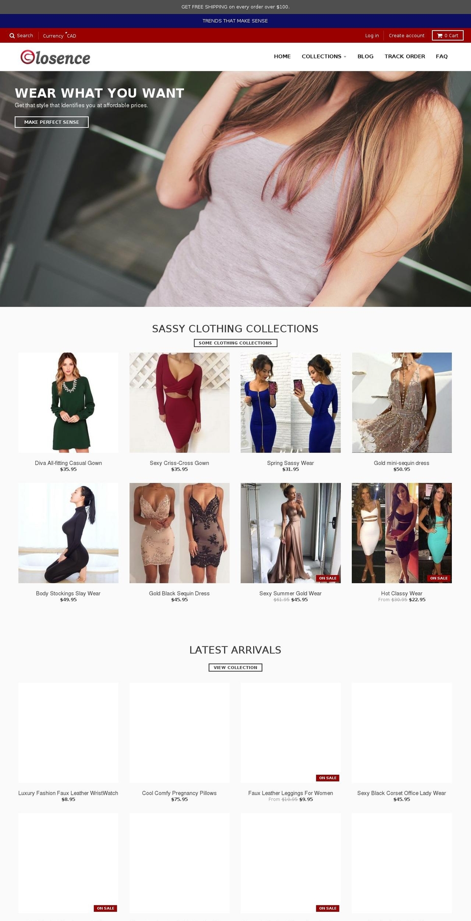 glosence.com — Shopify storefront screenshot