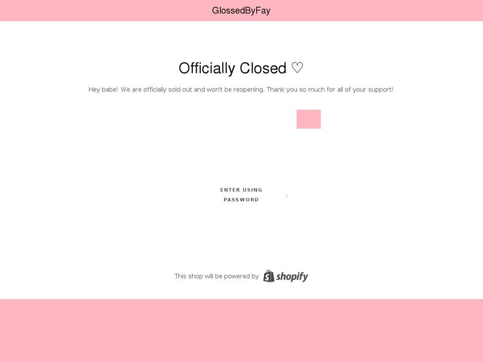 glossedbyfay.com shopify website screenshot