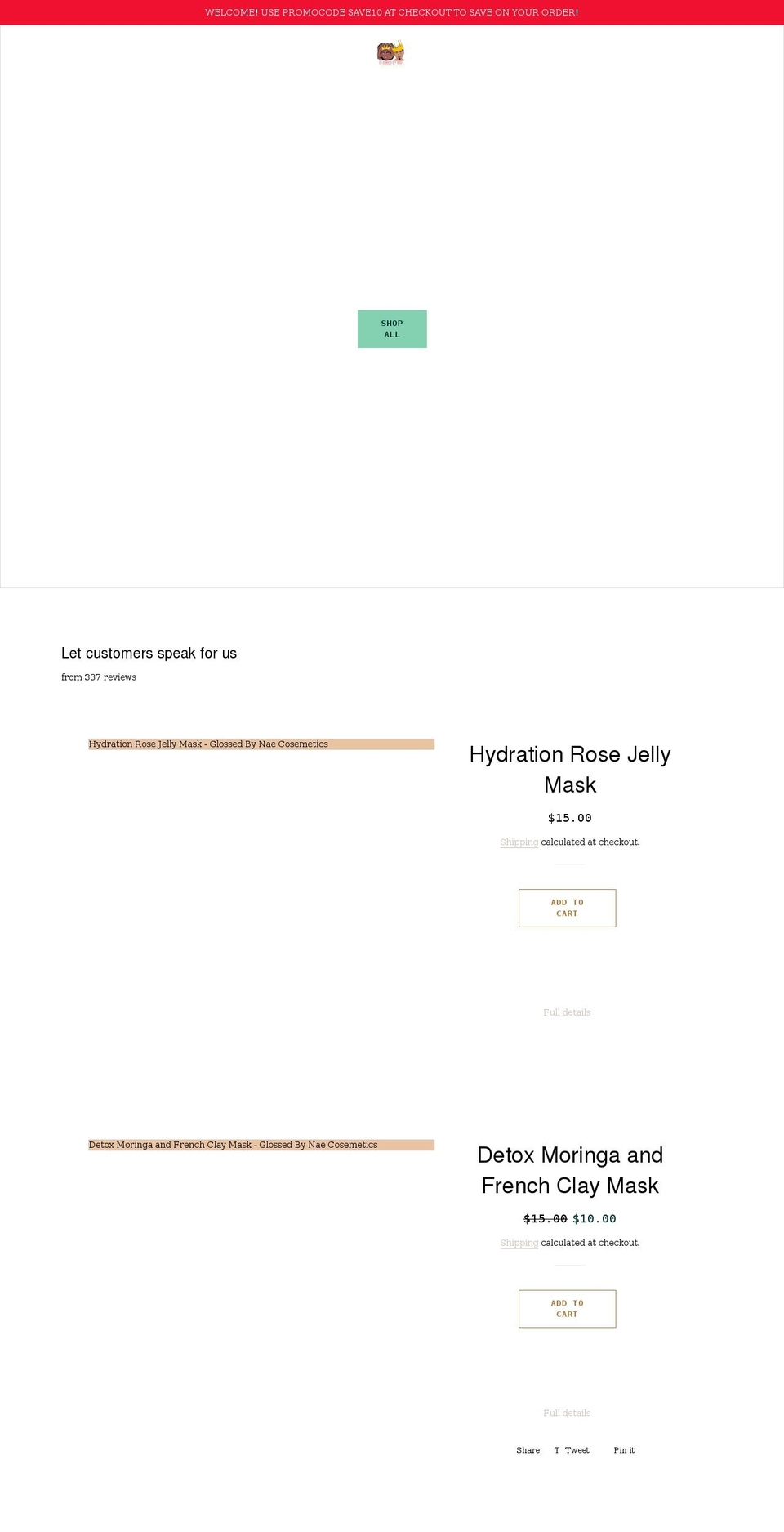 glossedbynae.com shopify website screenshot