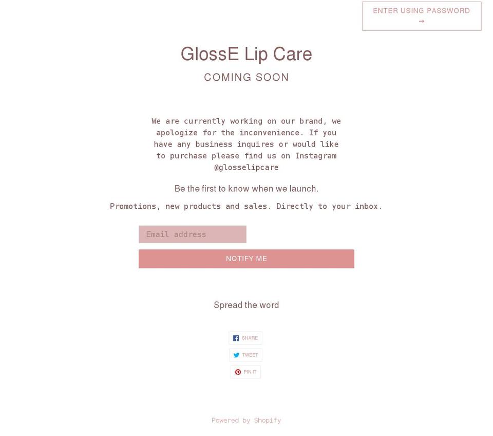 glosselipcare.com shopify website screenshot