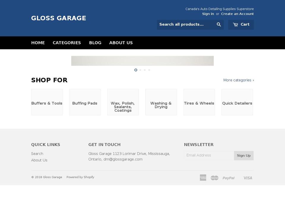 glossgarage.com shopify website screenshot