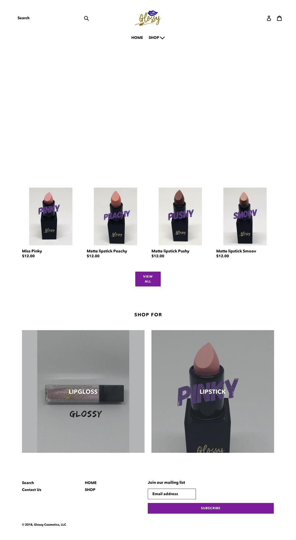 glossycosmetics.com — Shopify storefront screenshot