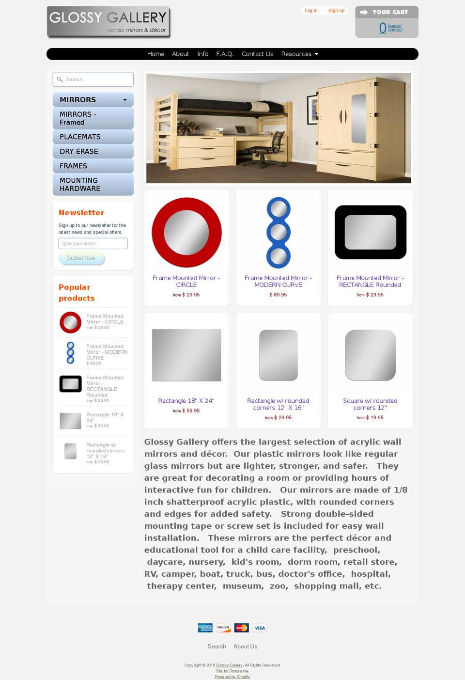 glossygallery.com shopify website screenshot