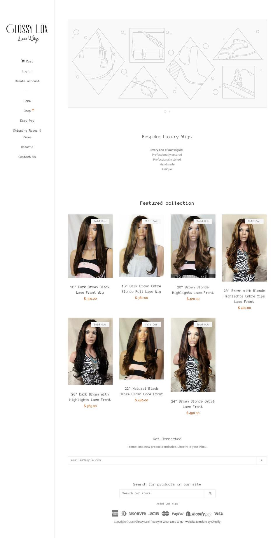 glossylox.com shopify website screenshot
