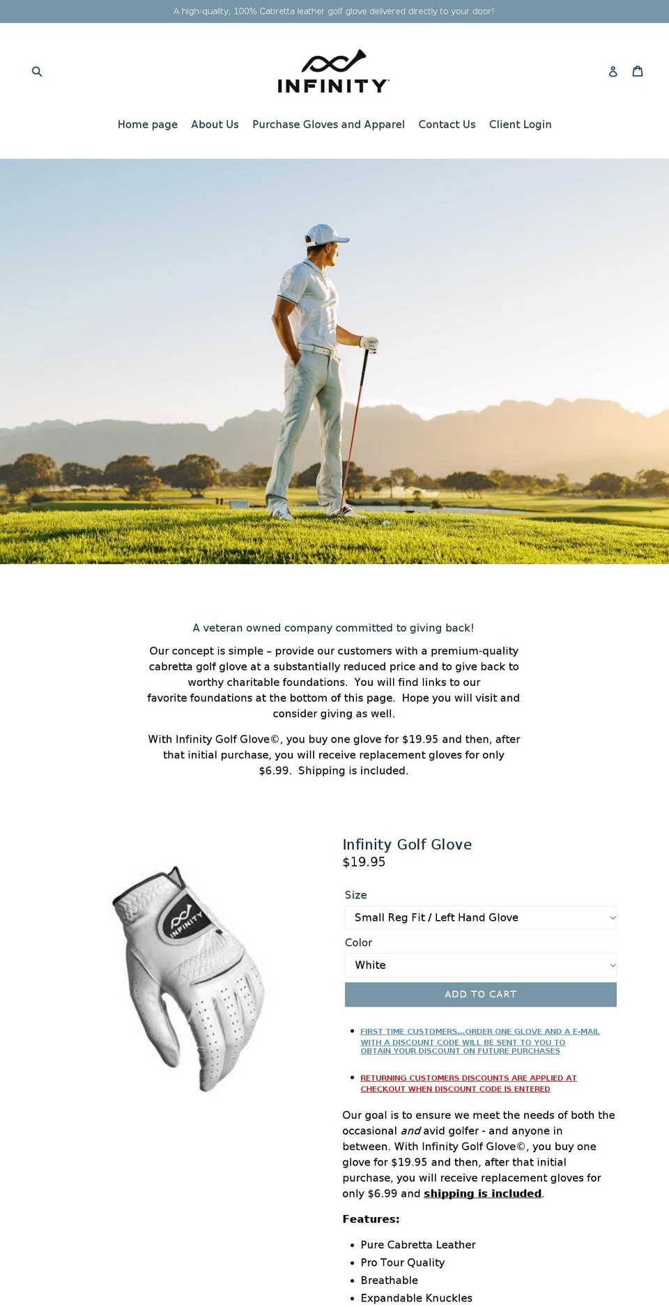 gloveforlife.com — Shopify storefront screenshot