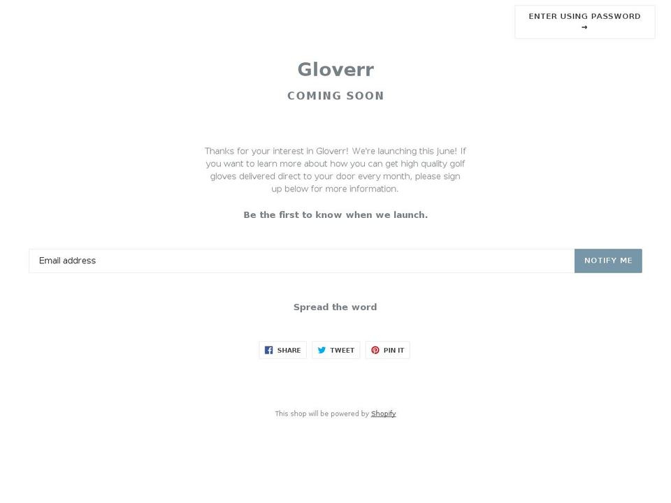 gloverr.com shopify website screenshot