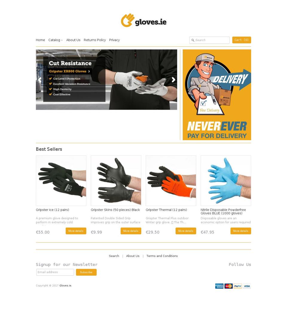 gloves.ie shopify website screenshot