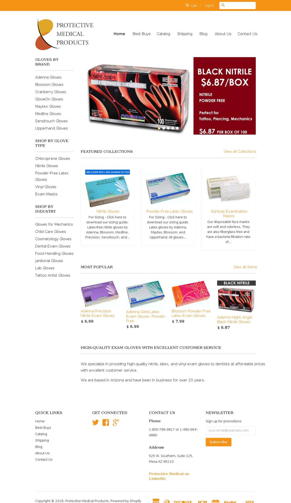 glovesfordentists.com — Shopify storefront screenshot