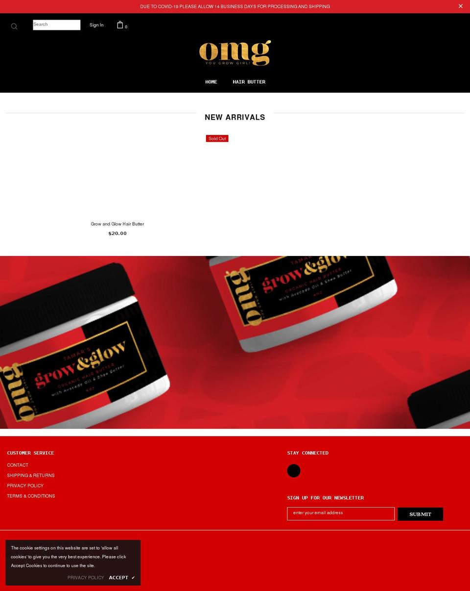 glow-and-grow-butter.myshopify.com shopify website screenshot