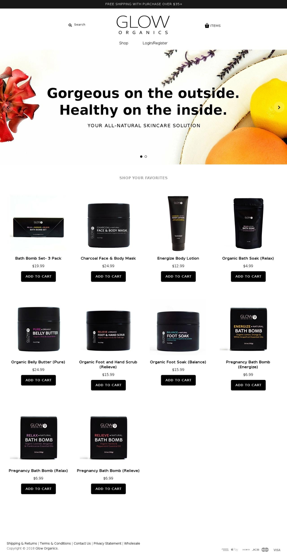 glow-organics.myshopify.com shopify website screenshot