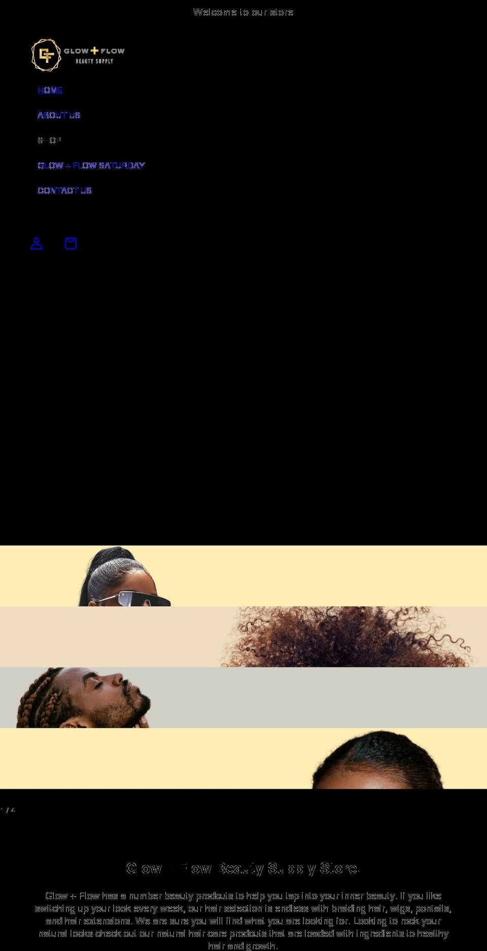 glowandflowbeauty.com shopify website screenshot