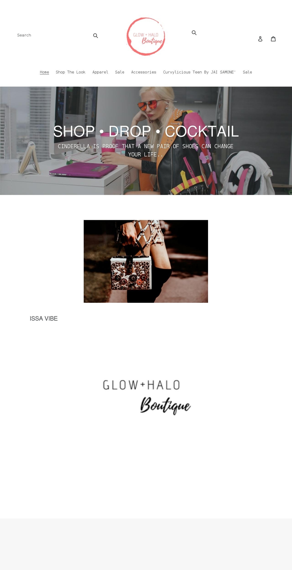 glowandhalo.com shopify website screenshot